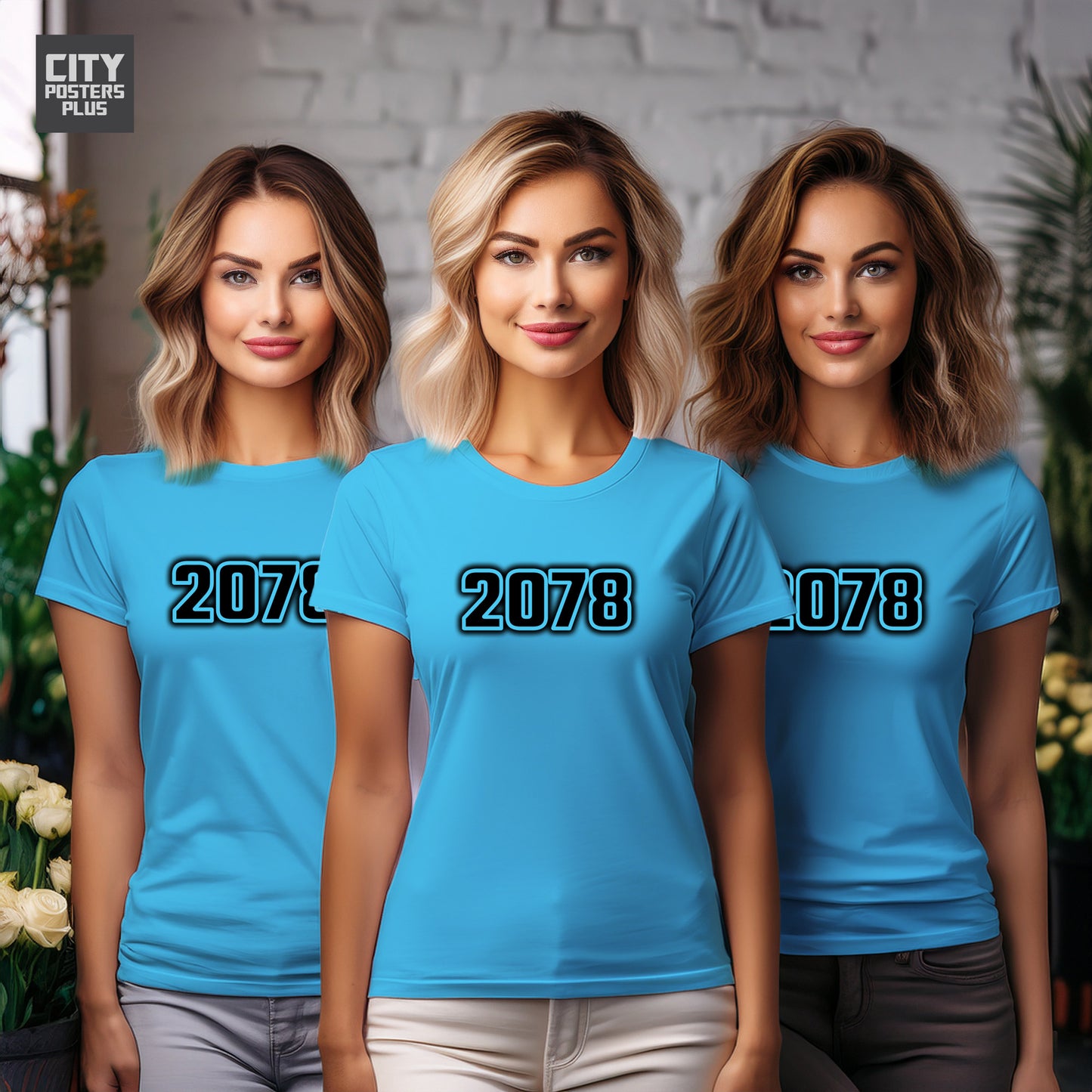 2078 Year Women T-Shirt (Sky Blue)