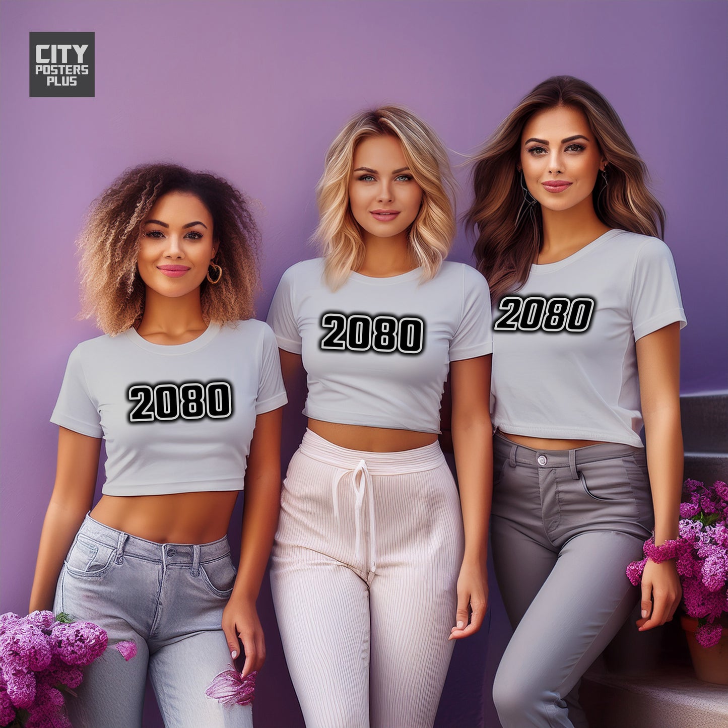2080 Year Women Crop Top (Melange Grey)