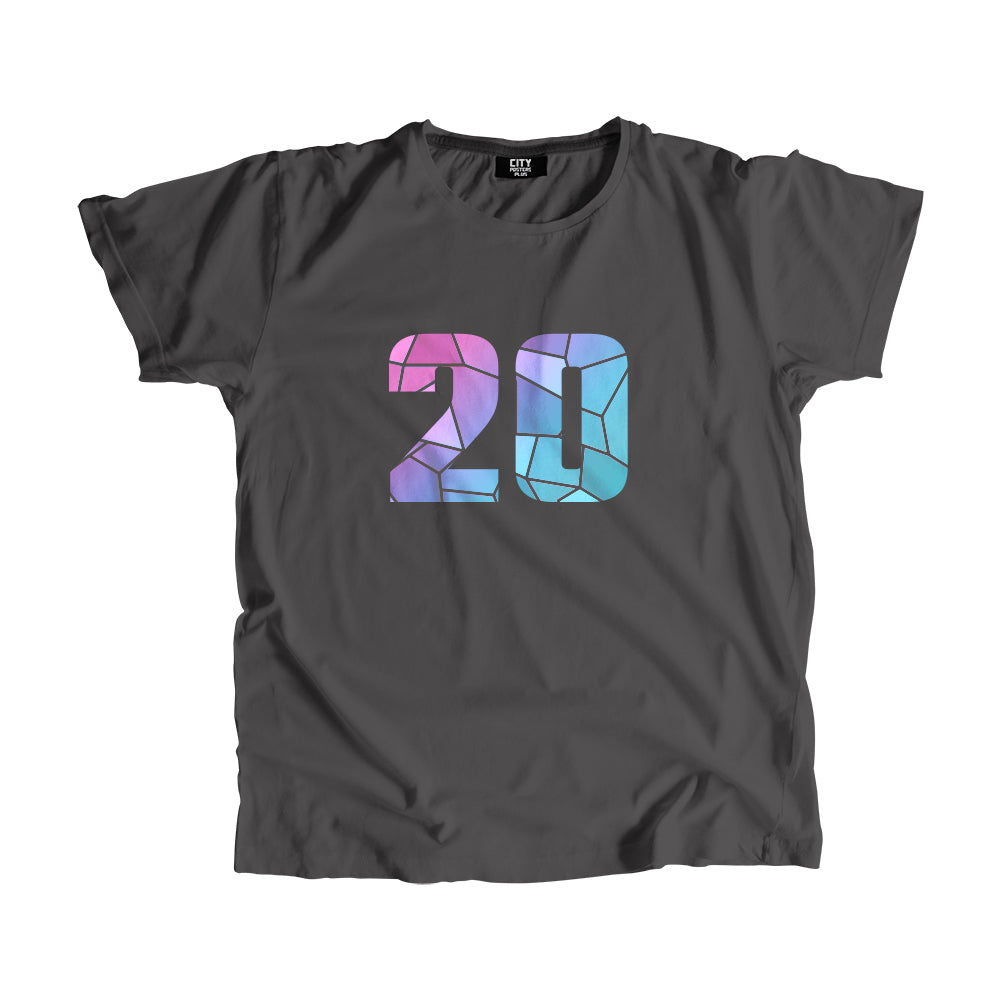20 Number Men Unisex T-Shirt (Charcoal Grey)