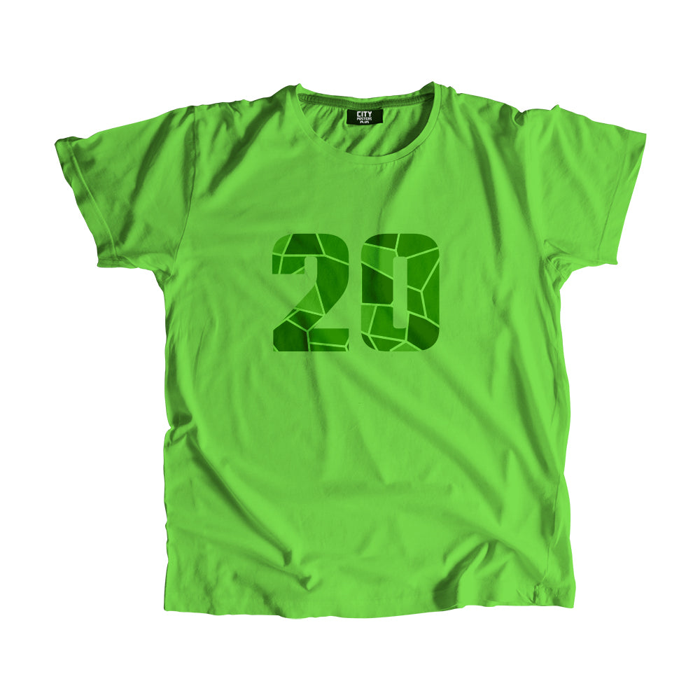 20 Number Men Unisex T-Shirt (Liril Green)