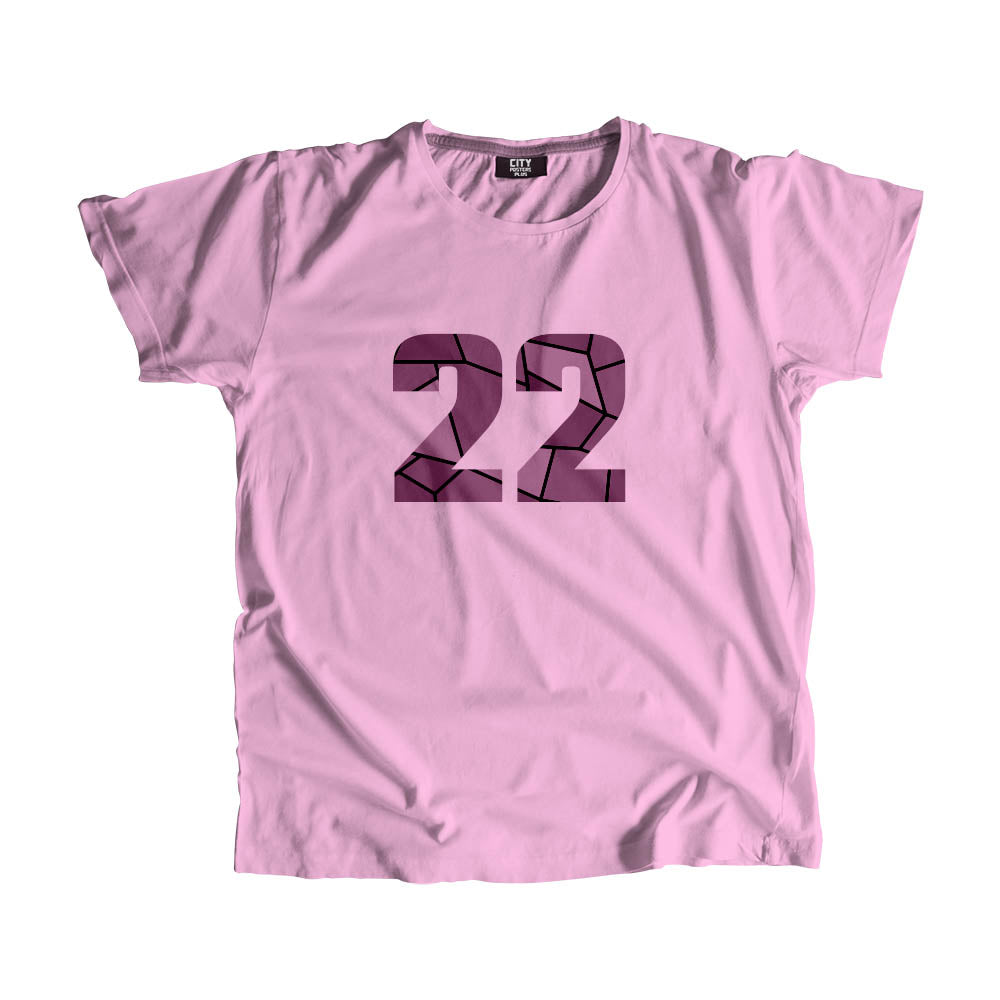 22 Number Men Unisex T-Shirt (Light Pink)