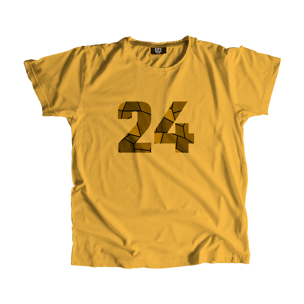 24 Number Men Unisex T-Shirt (Golden Yellow)