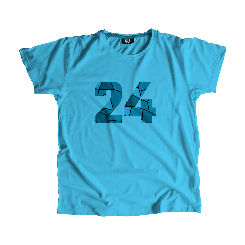 24 Number Men Unisex T-Shirt (Sky Blue)