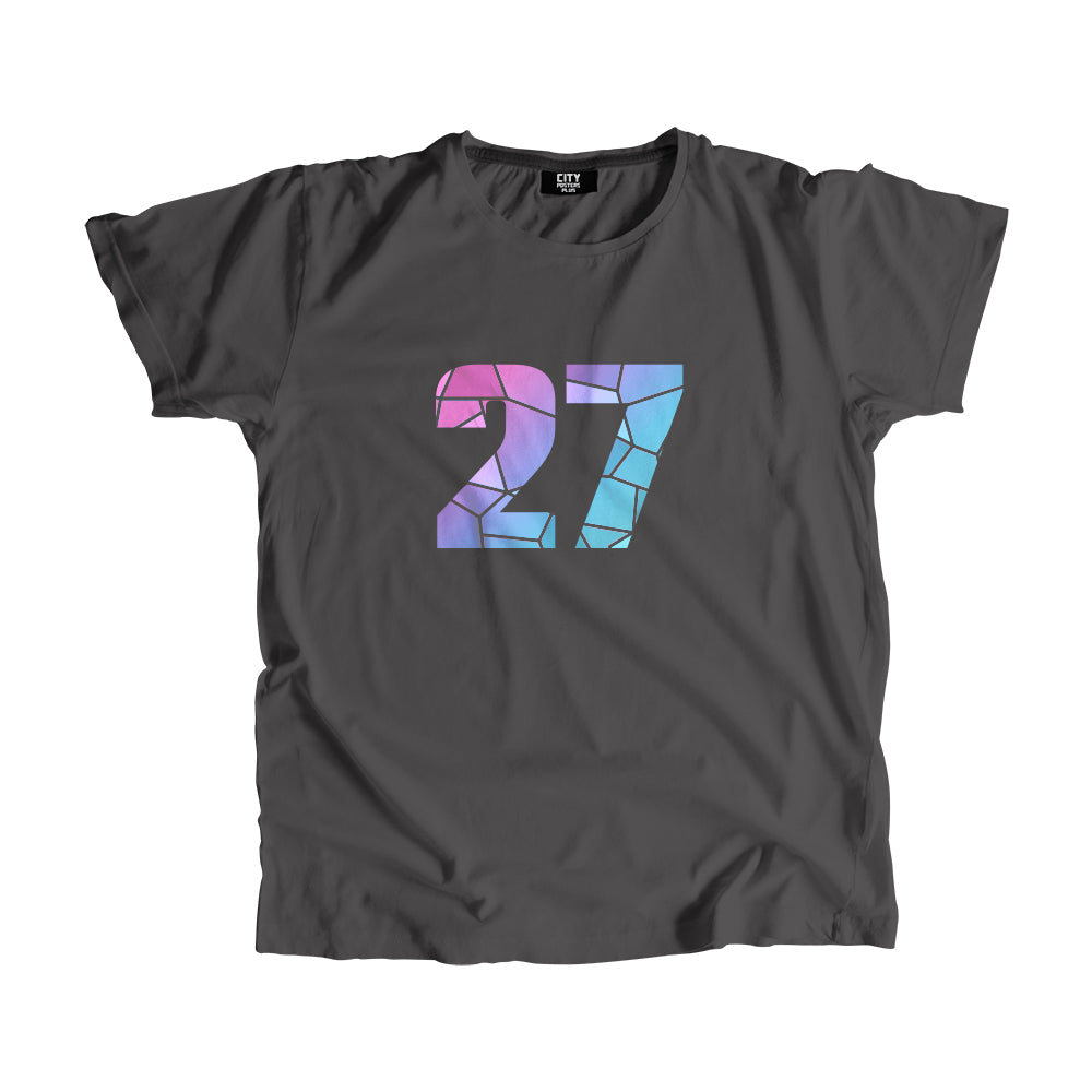 27 Number Men Unisex T-Shirt (Charcoal Grey)