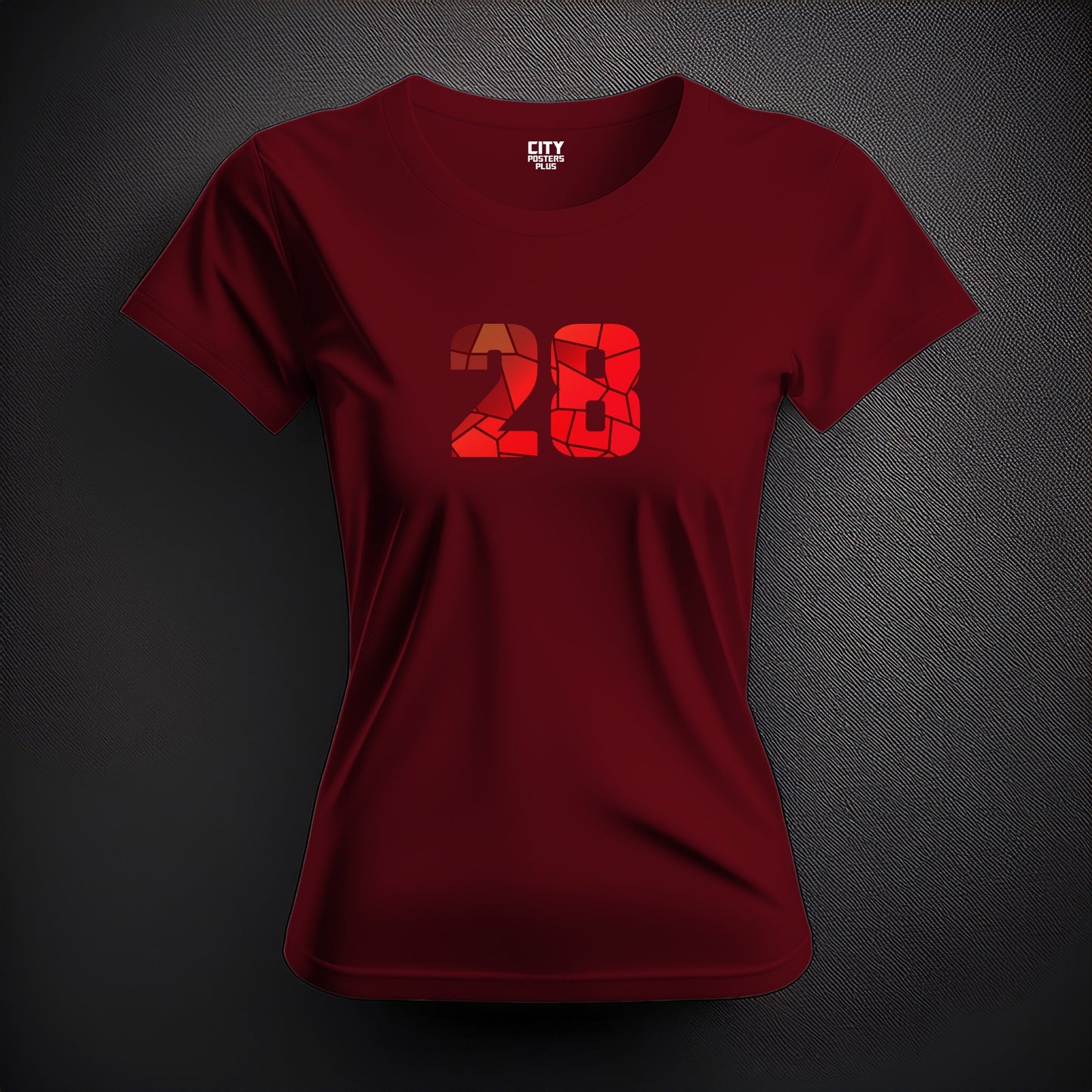 28 Number Women T-Shirt (Maroon)