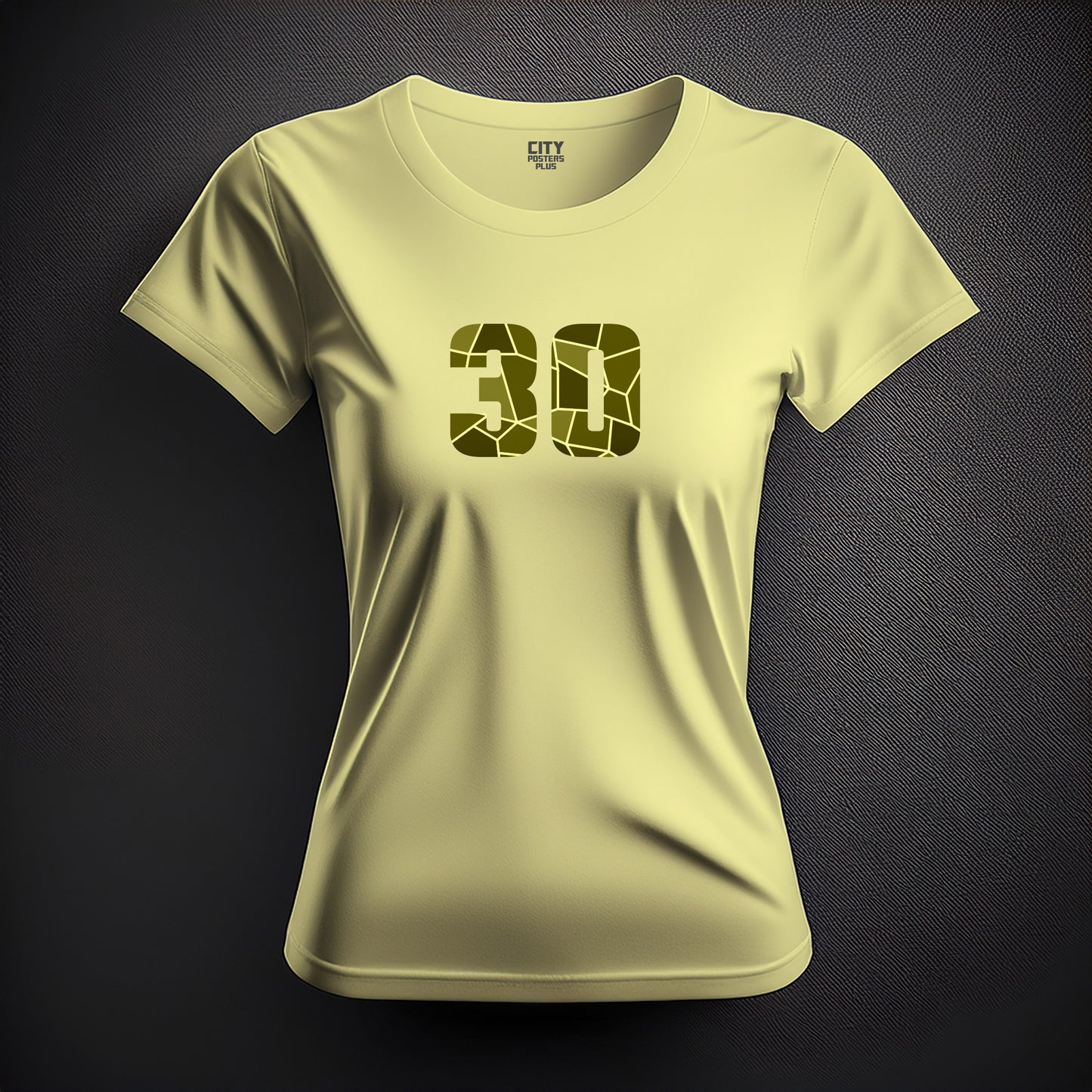 30 Number Women T-Shirt (Butter Yellow)