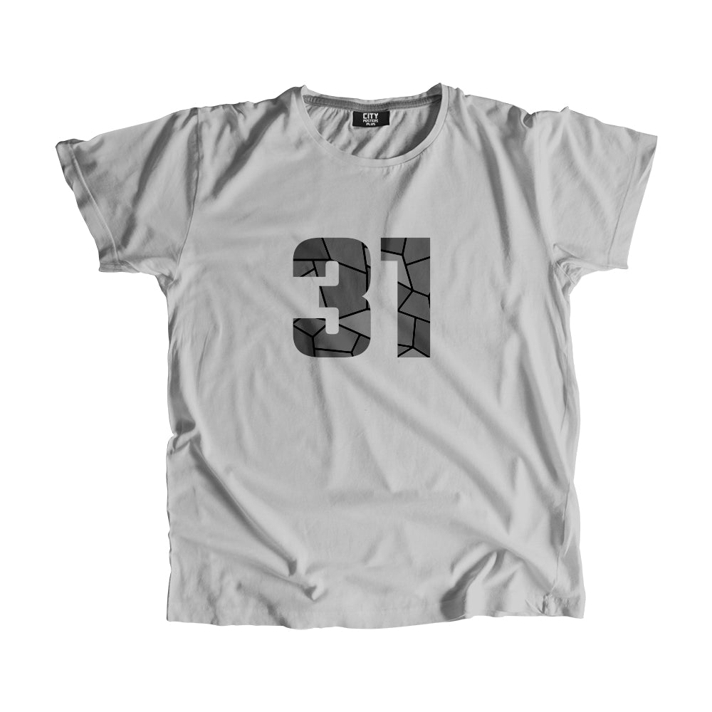 31 Number Men Unisex T-Shirt (Melange Grey)