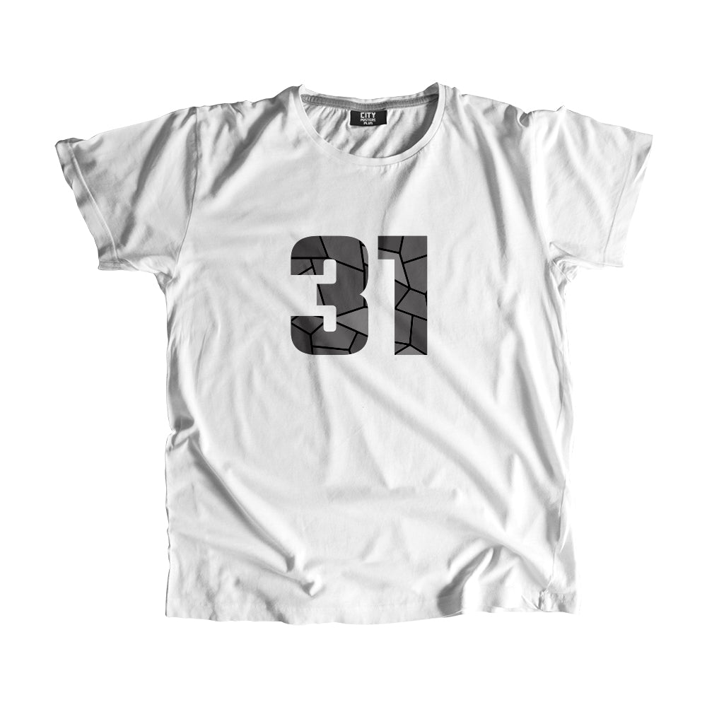 31 Number Men Unisex T-Shirt (White)
