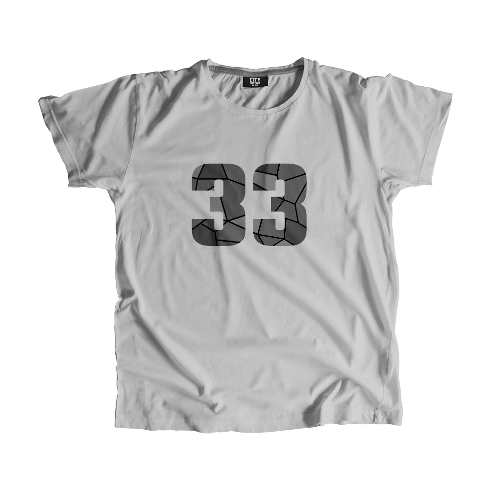 33 Number Men Unisex T-Shirt (Melange Grey)