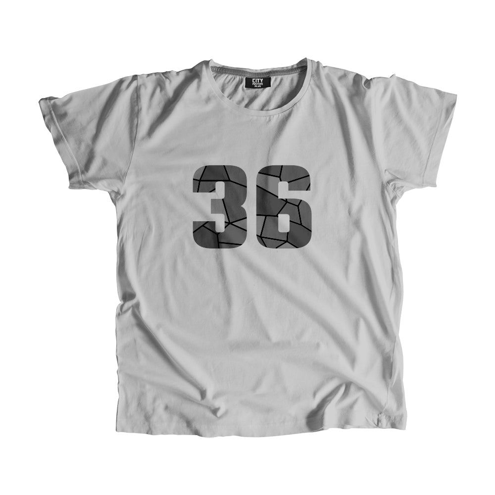36 Number Men Unisex T-Shirt (Melange Grey)