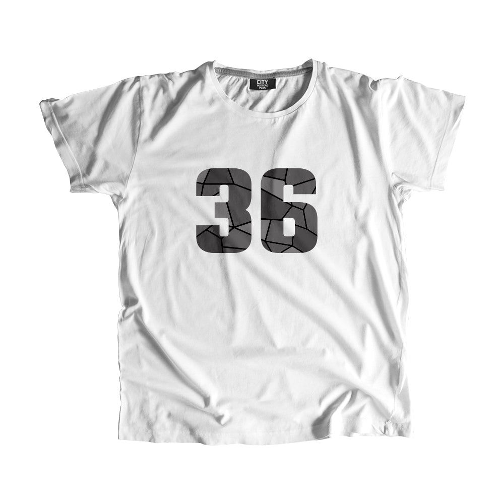 36 Number Men Unisex T-Shirt (White)
