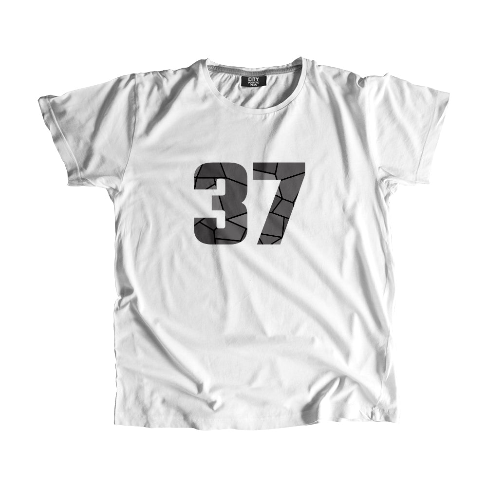 37 Number Men Unisex T-Shirt (White)