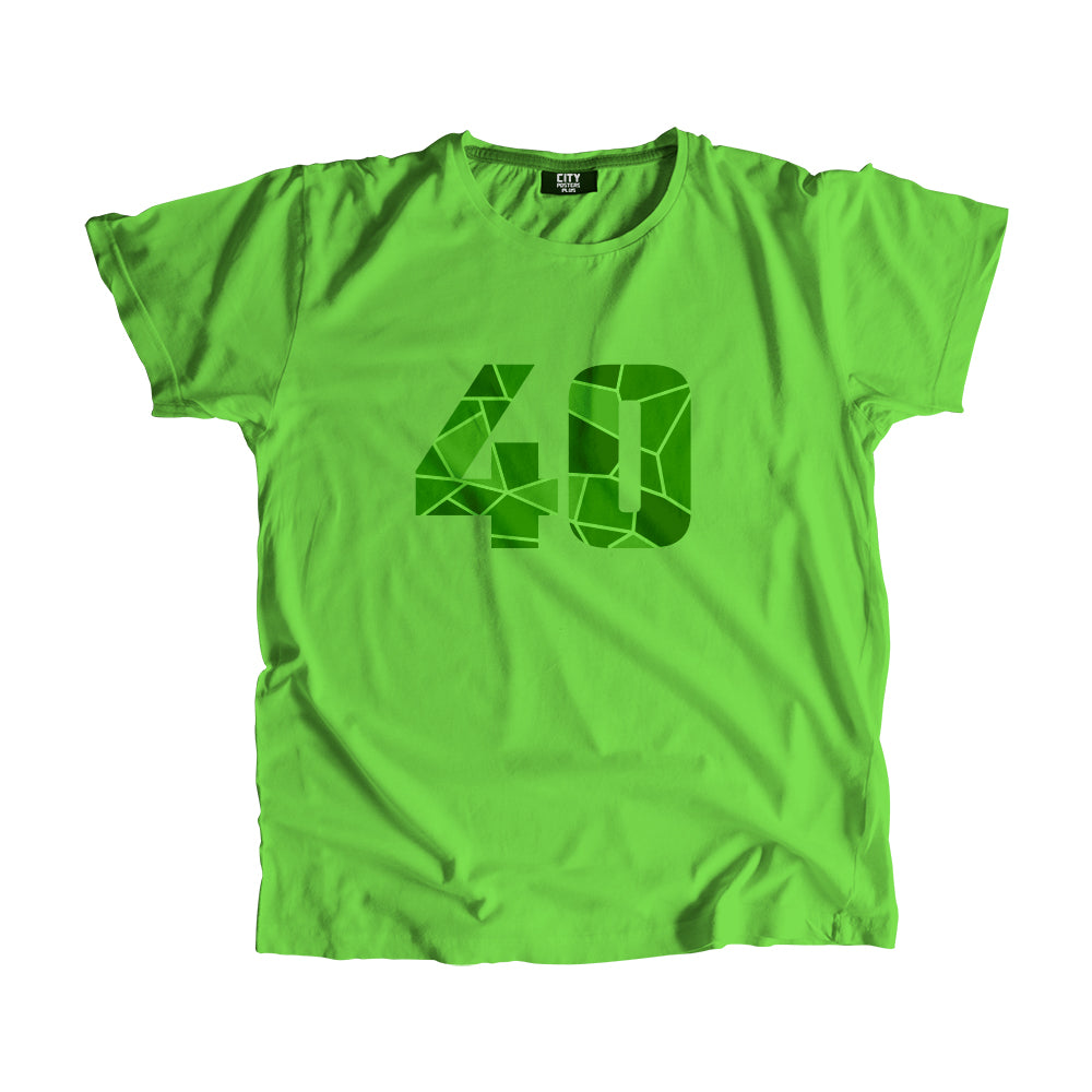 40 Number Men Unisex T-Shirt (Liril Green)