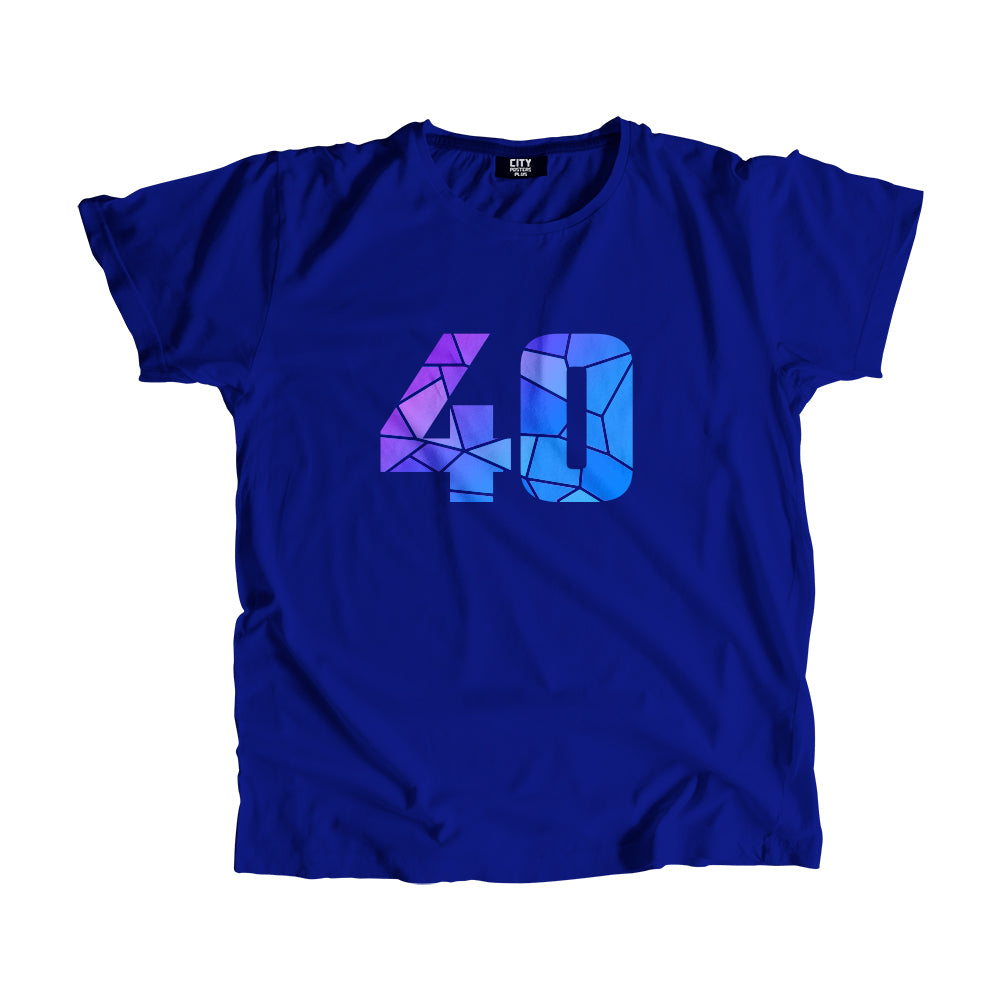 40 Number Men Unisex T-Shirt (Royal Blue)