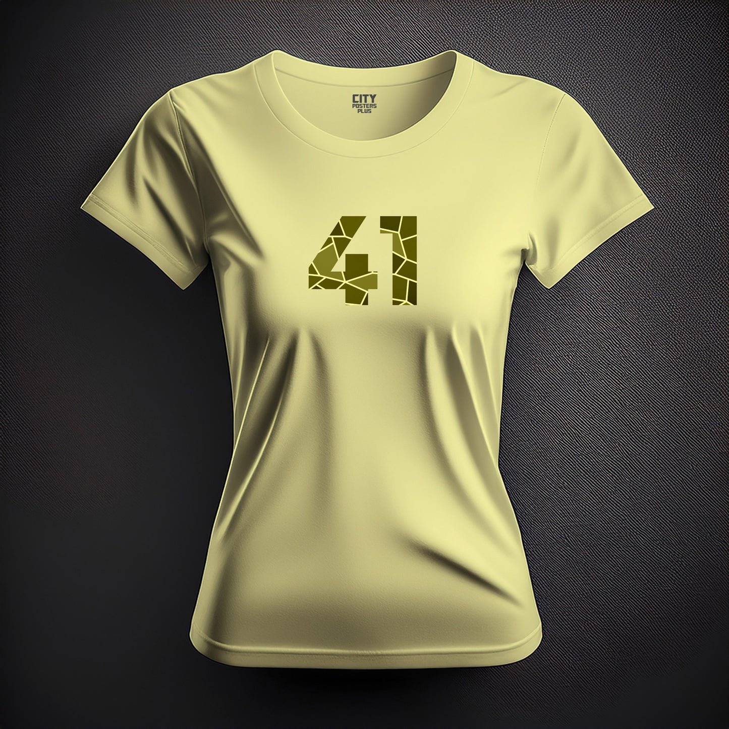 41 Number Women T-Shirt (Butter Yellow)