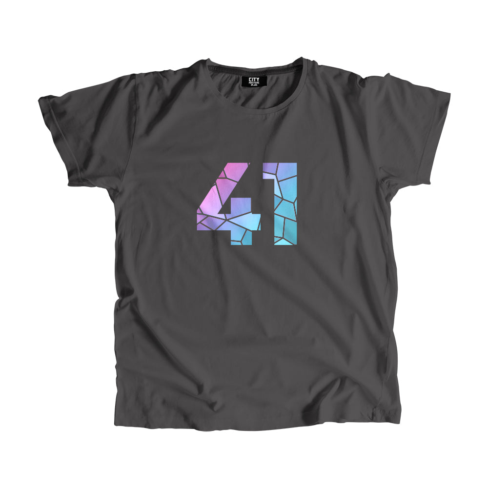 41 Number Men Unisex T-Shirt (Charcoal Grey)