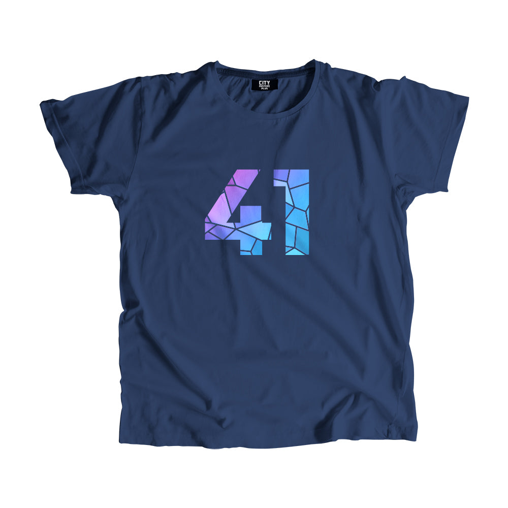 41 Number Men Unisex T-Shirt (Navy Blue)