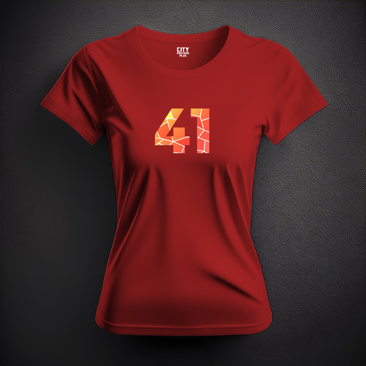 41 Number Women T-Shirt (Red)