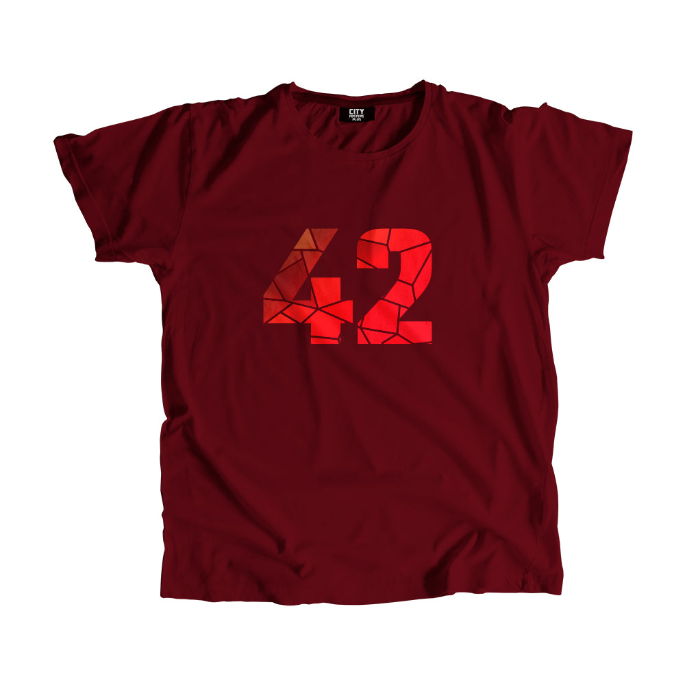 42 Number Men Unisex T-Shirt (Maroon)