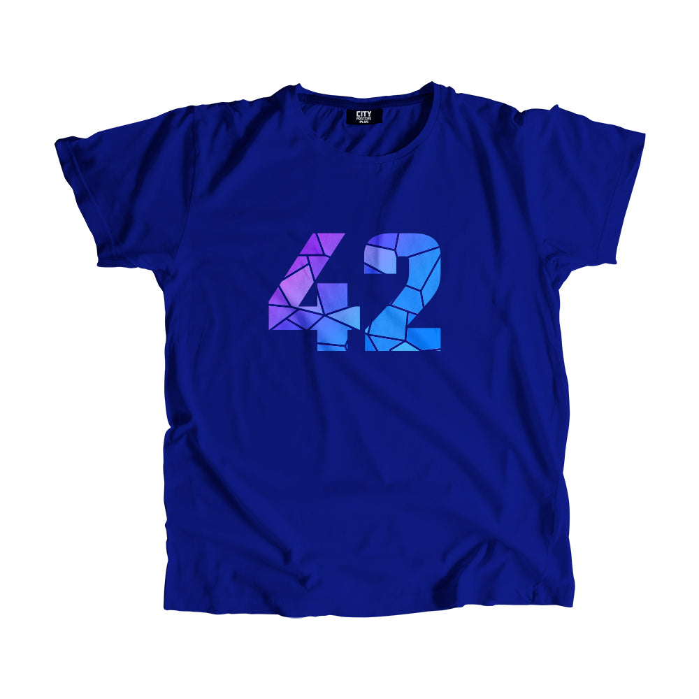 42 Number Men Unisex T-Shirt (Royal Blue)