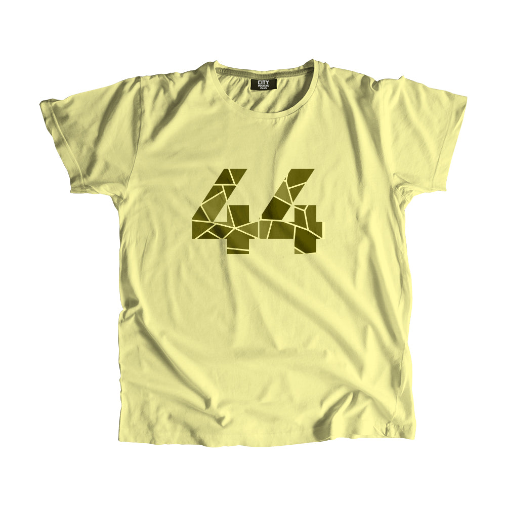 44 Number Men Unisex T-Shirt (Butter Yellow)