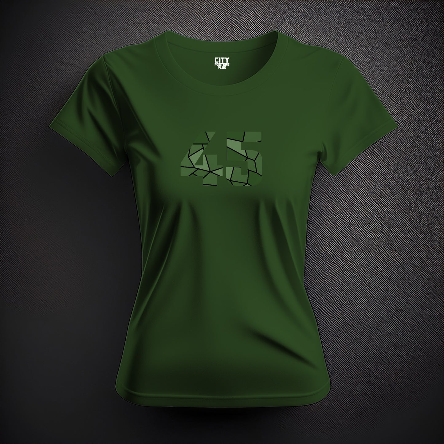 45 Number Women T-Shirt (Olive Green)