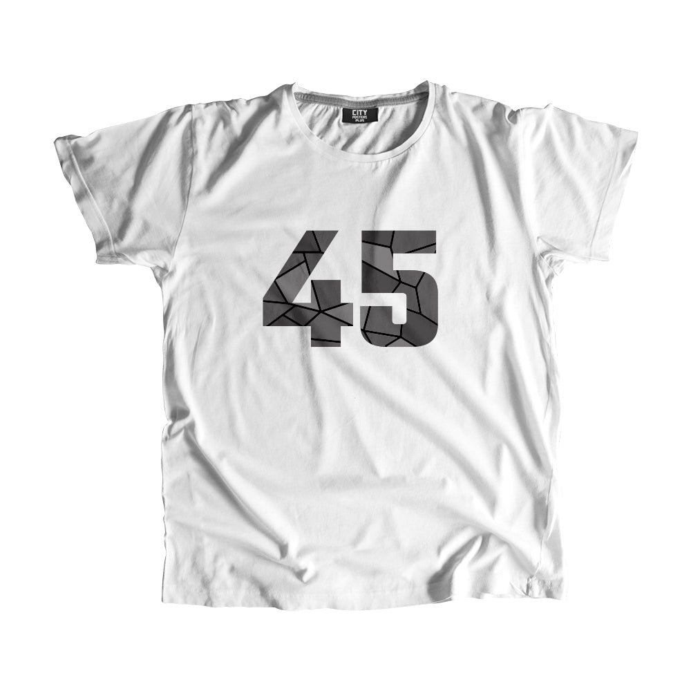 45 Number Men Unisex T-Shirt (White)