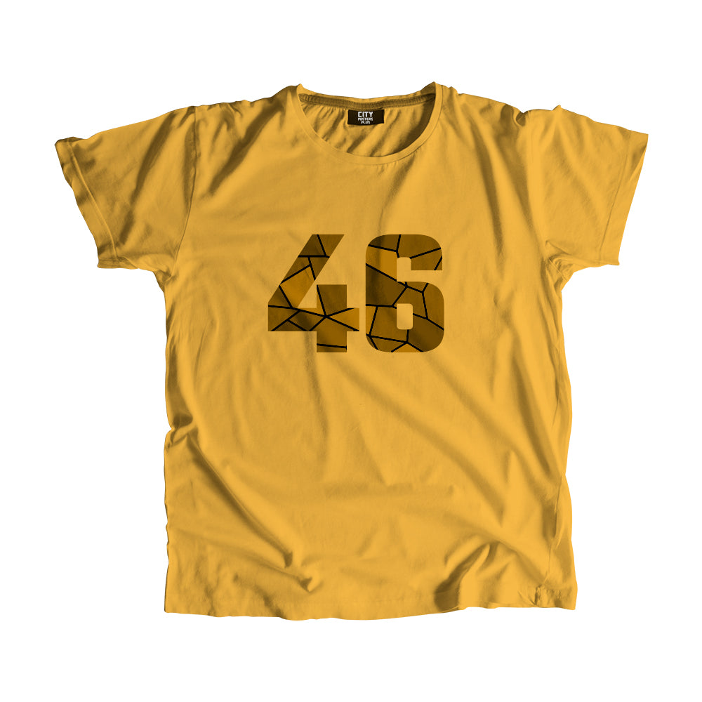 46 Number Men Unisex T-Shirt (Golden Yellow)
