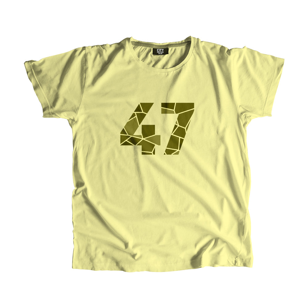 47 Number Men Unisex T-Shirt (Butter Yellow)