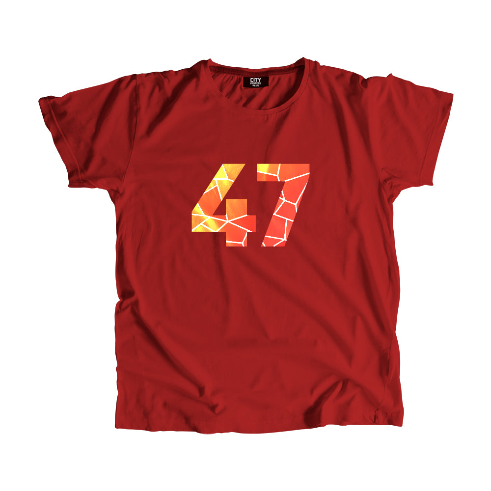 47 Number Men Unisex T-Shirt (Red)