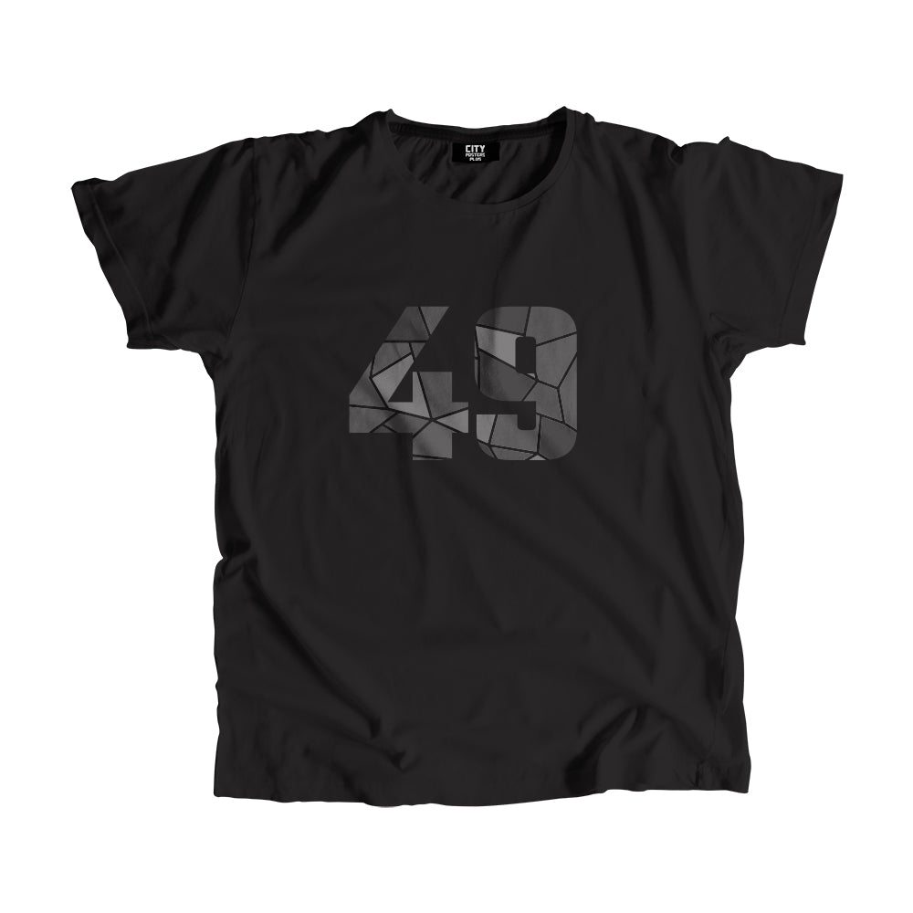 49 Number Men Unisex T-Shirt (Black)