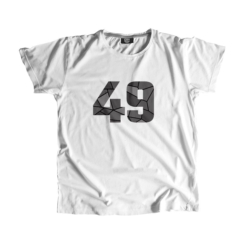 49 Number Men Unisex T-Shirt (White)