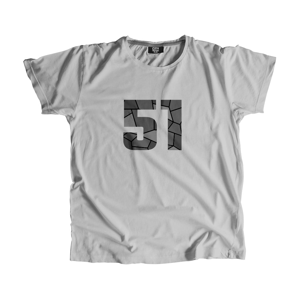 51 Number Men Unisex T-Shirt (Melange Grey)