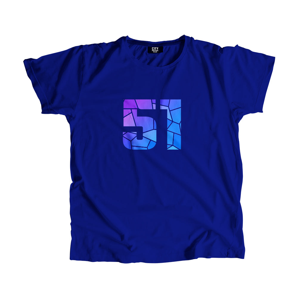 51 Number Men Unisex T-Shirt (Royal Blue)