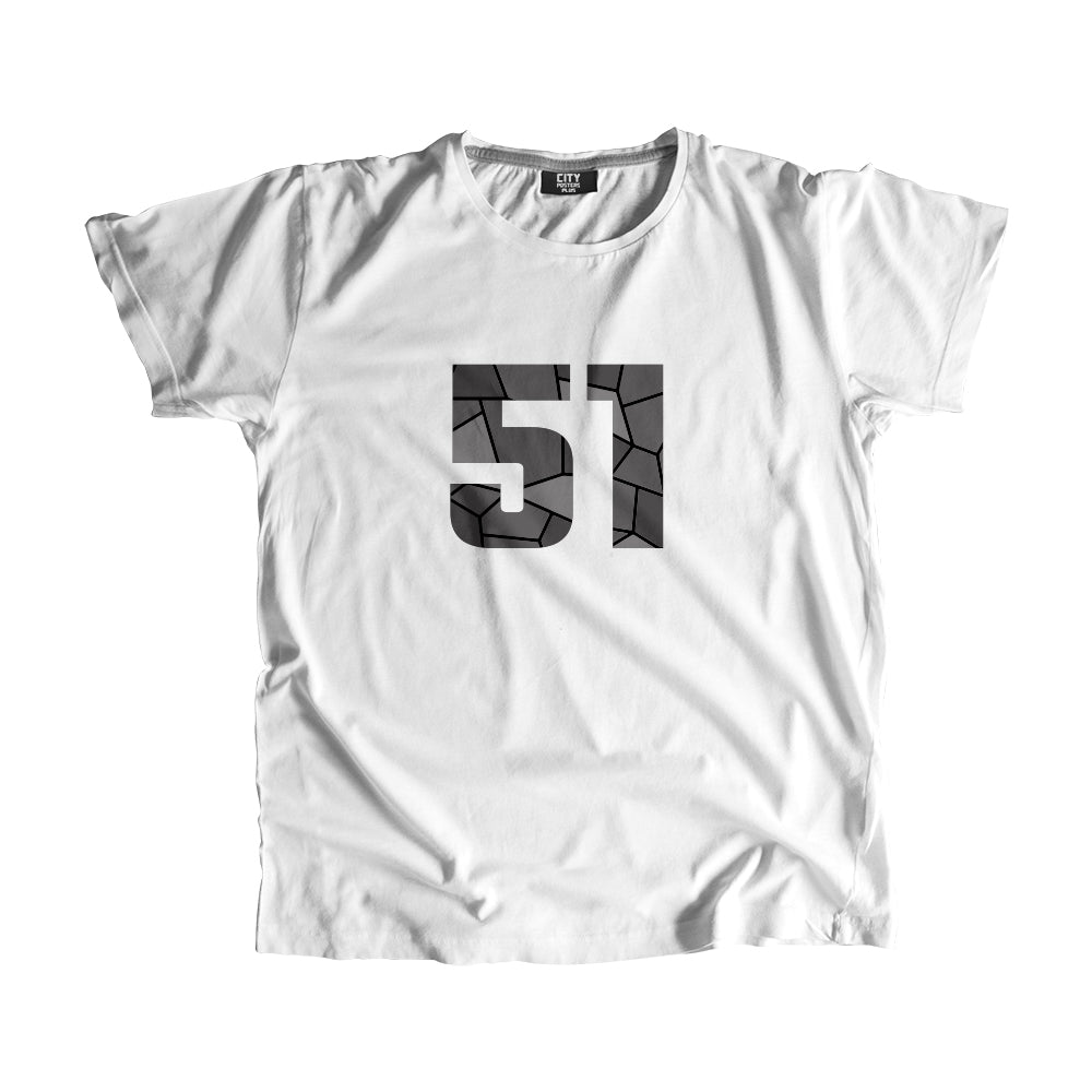 51 Number Men Unisex T-Shirt (White)