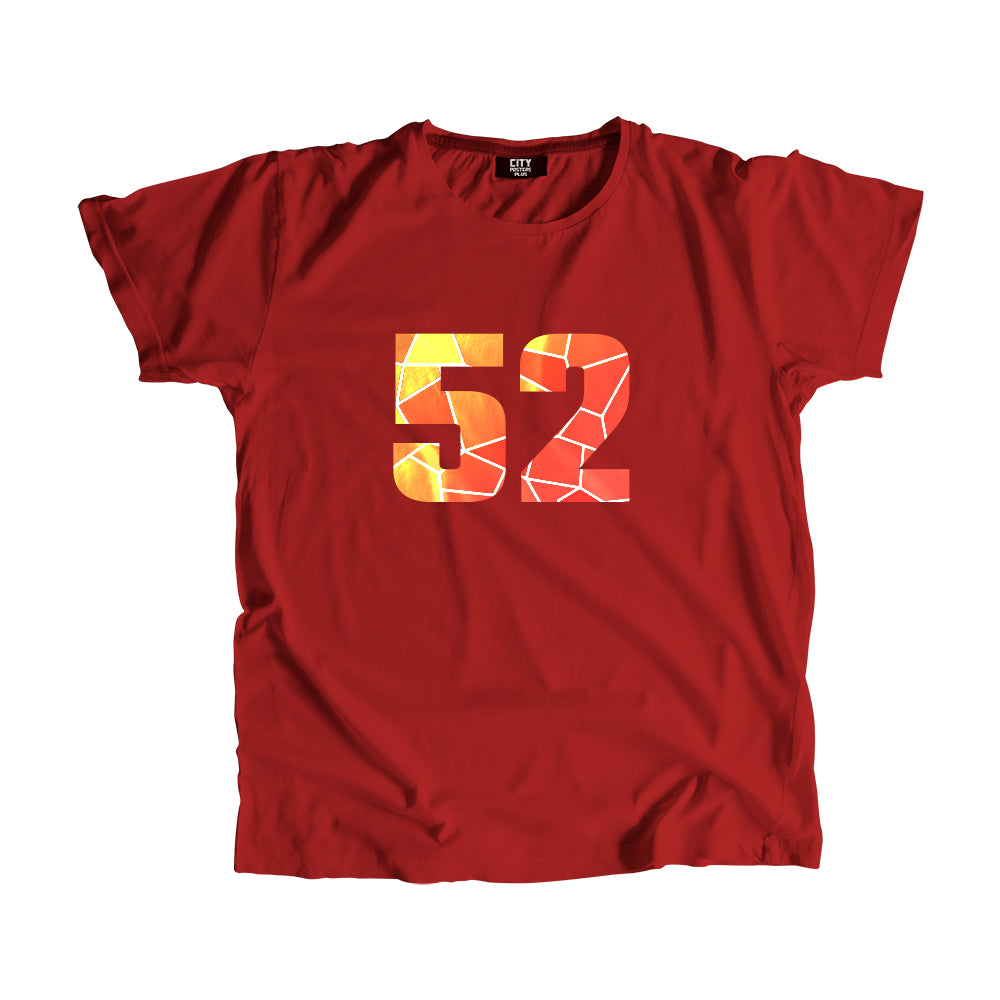 52 Number Men Unisex T-Shirt (Red)