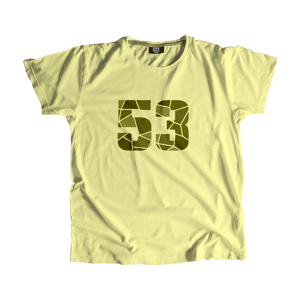 53 Number Men Unisex T-Shirt (Butter Yellow)