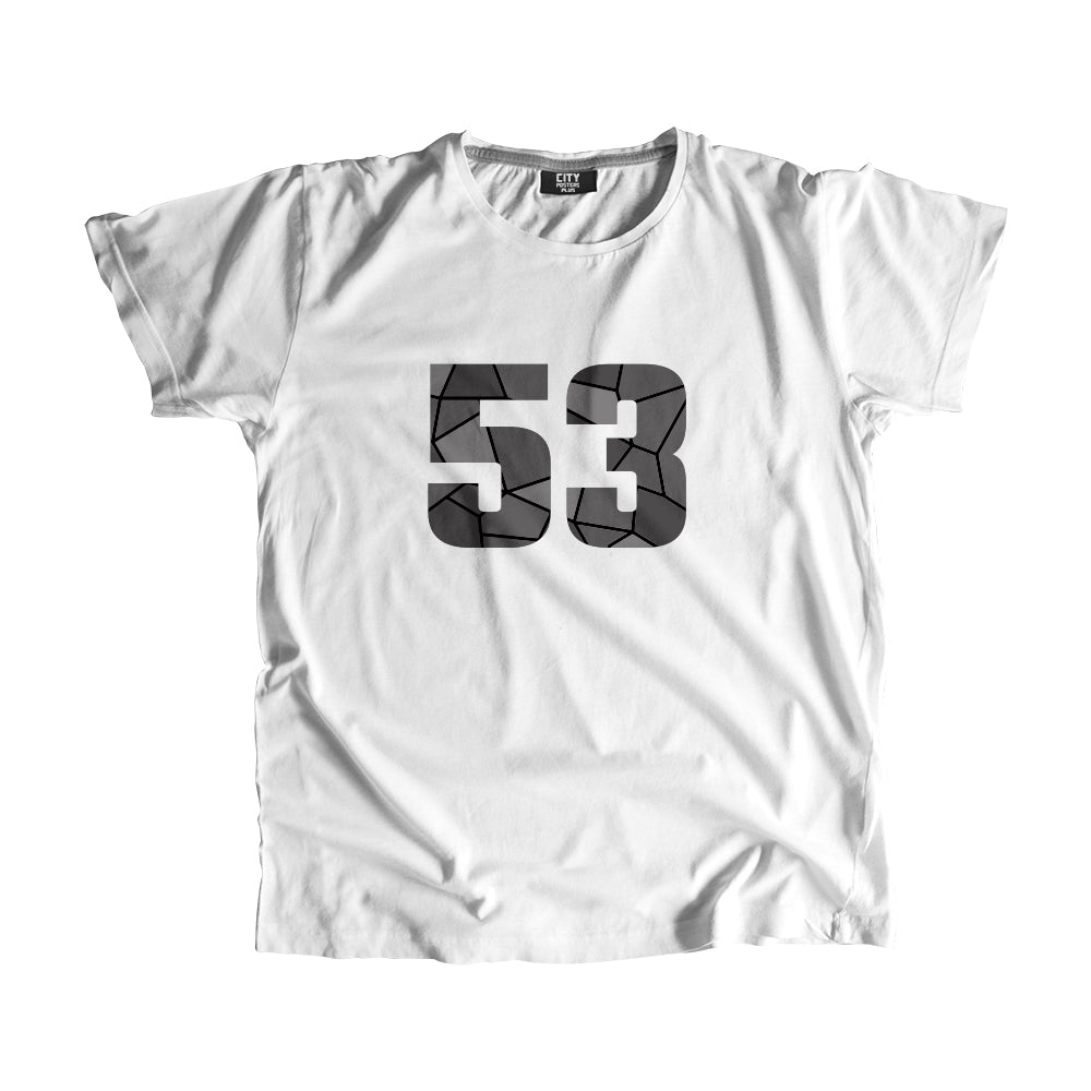 53 Number Men Unisex T-Shirt (White)