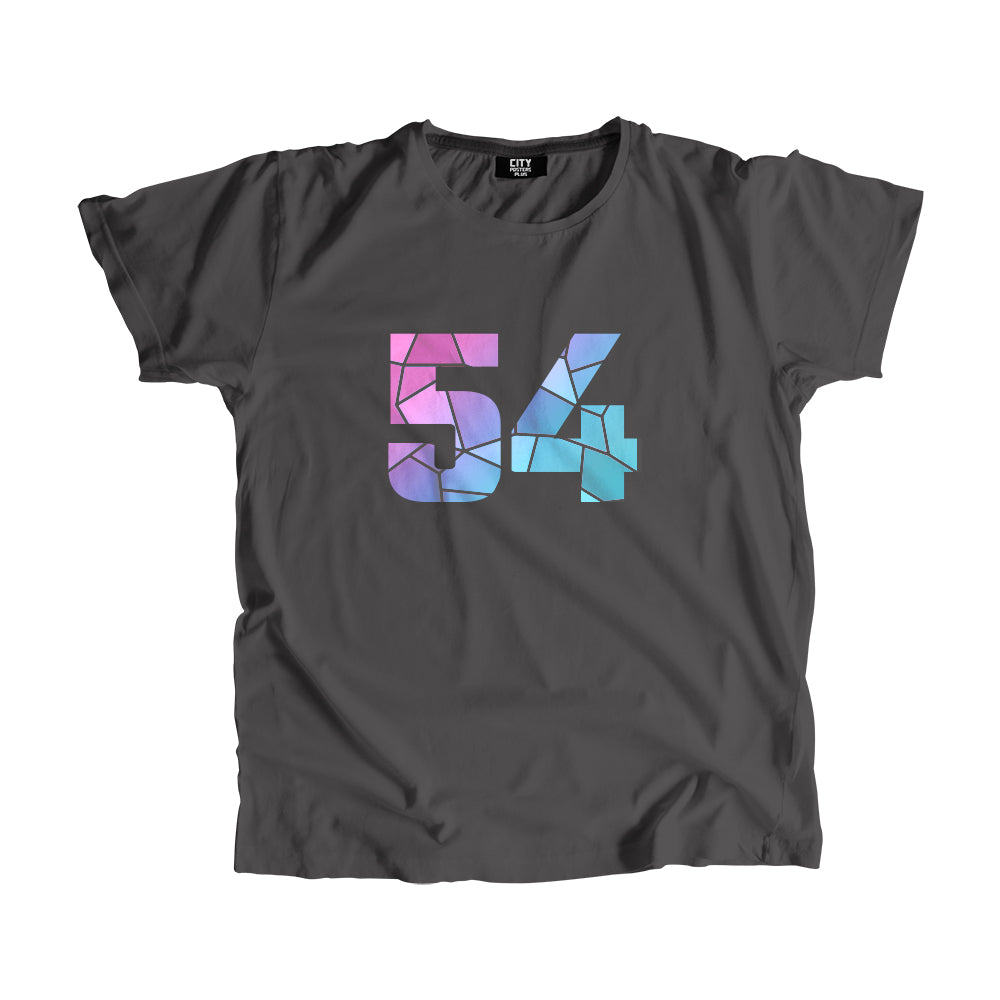 54 Number Men Unisex T-Shirt (Charcoal Grey)