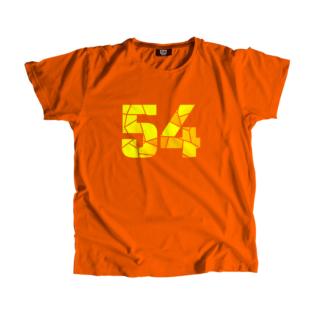 54 Number Men Unisex T-Shirt (Orange)