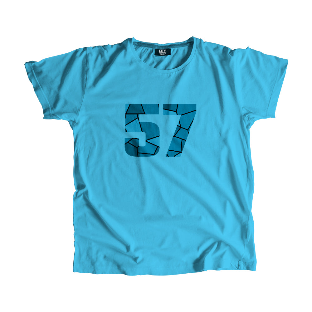 57 Number Men Unisex T-Shirt (Sky Blue)