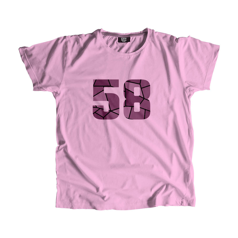 58 Number Men Unisex T-Shirt (Light Pink)