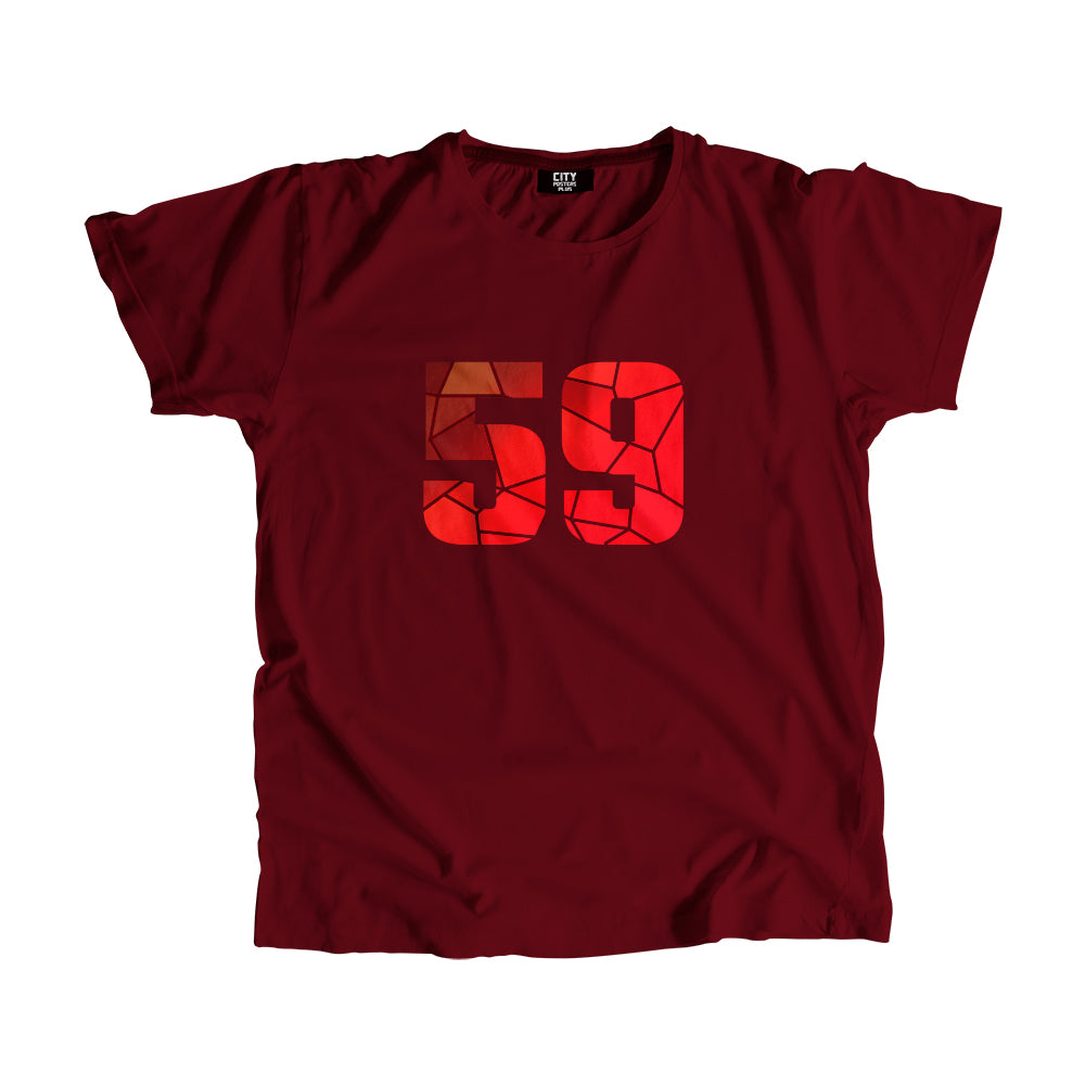 59 Number Men Unisex T-Shirt (Maroon)