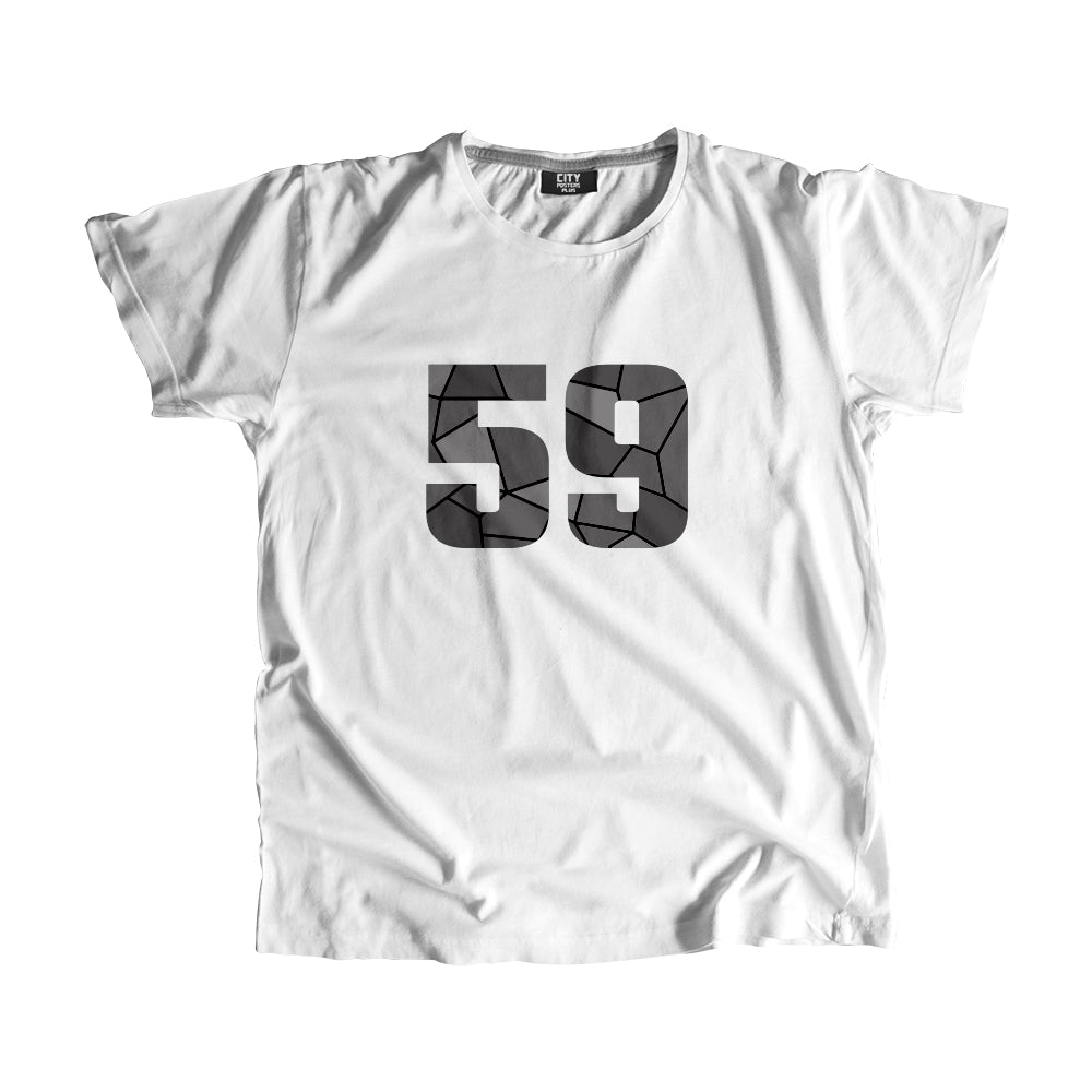 59 Number Men Unisex T-Shirt (White)