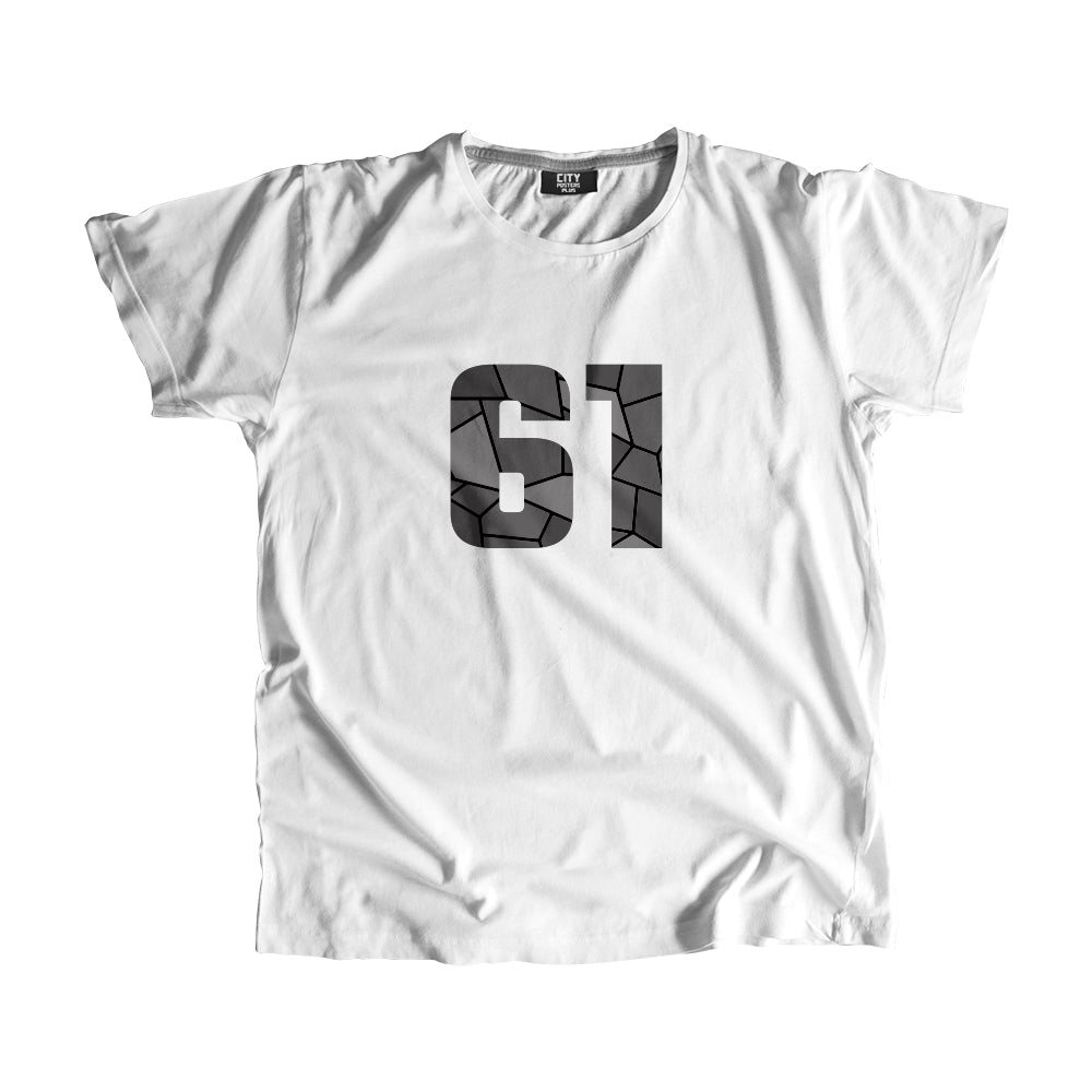 61 Number Men Unisex T-Shirt (White)