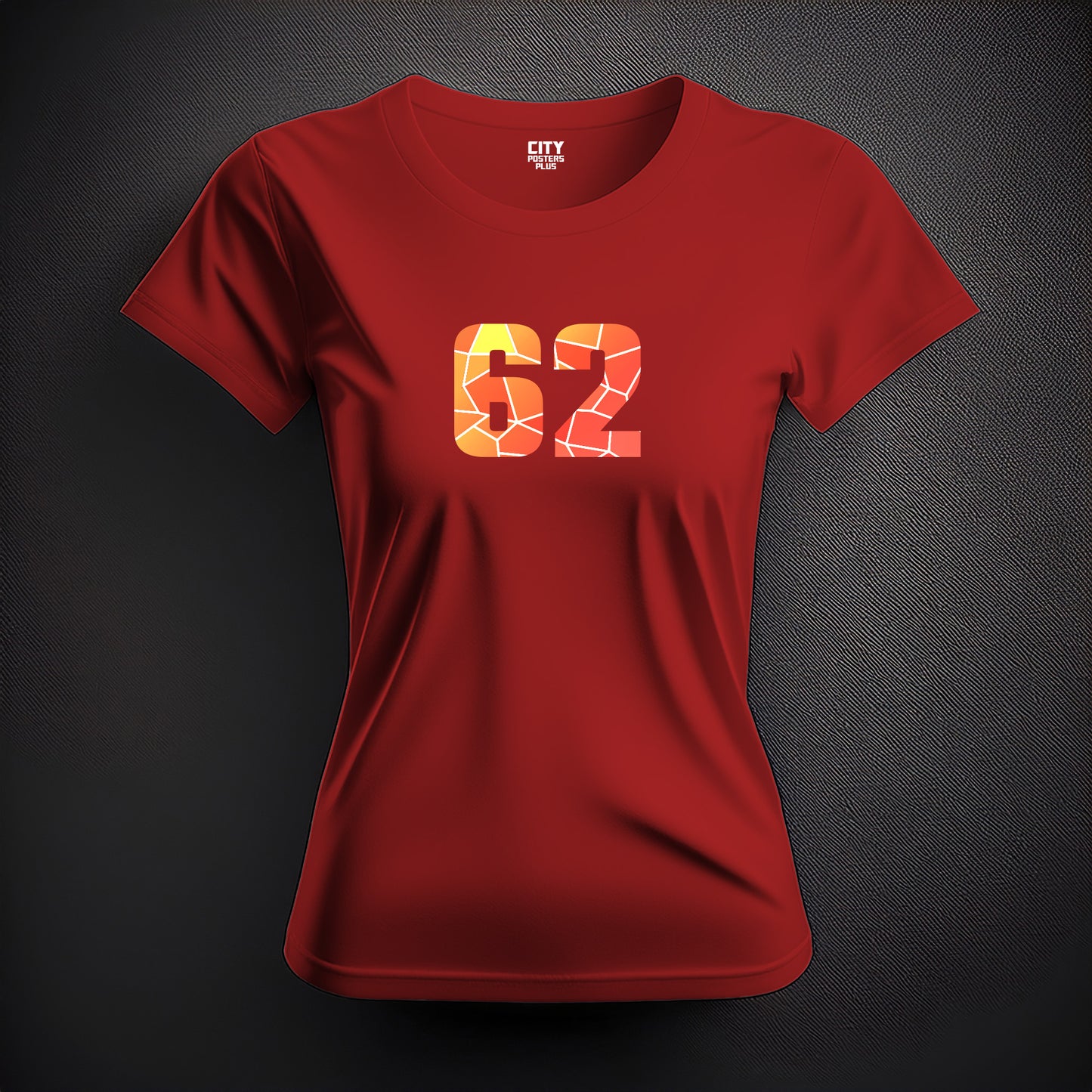 62 Number Women T-Shirt (Red)