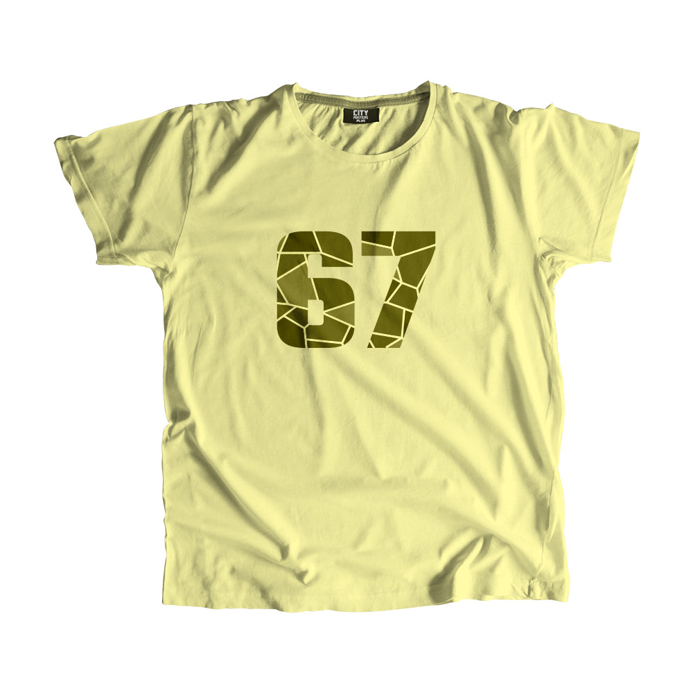 67 Number Men Unisex T-Shirt (Butter Yellow)