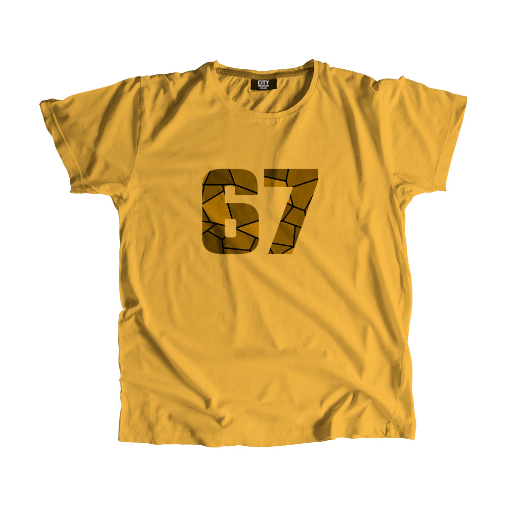 67 Number Men Unisex T-Shirt (Golden Yellow)