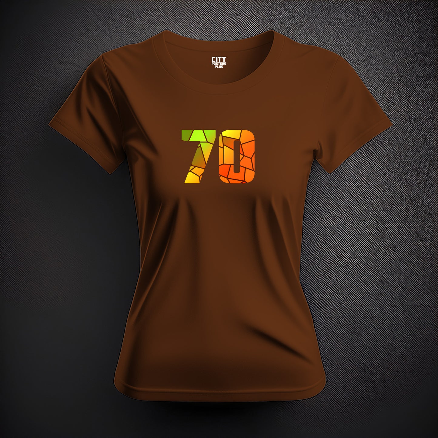 70 Number Women T-Shirt (Brown)