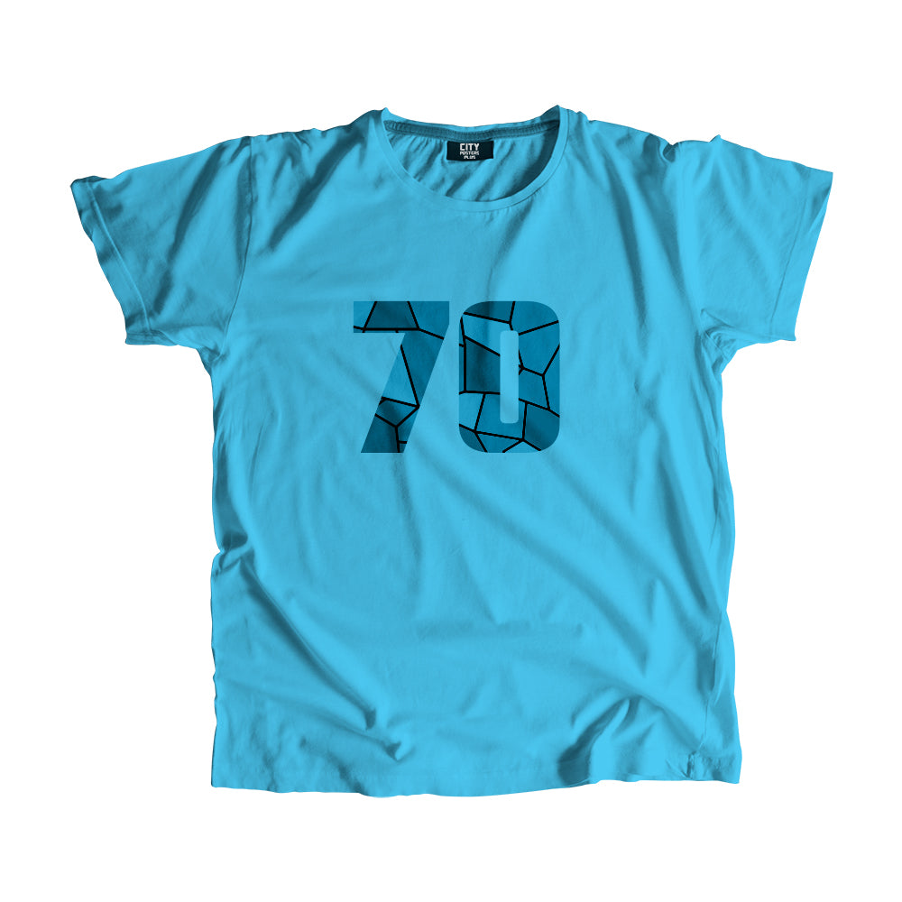 70 Number Men Unisex T-Shirt (Sky Blue)